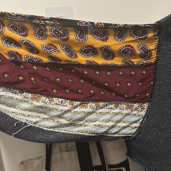 Free people sweater - grey with patterned sleeves - Picture 2 of 2